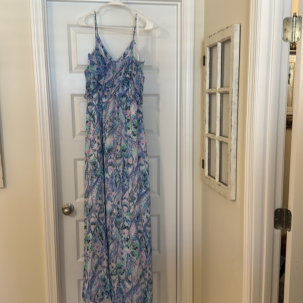 Lilly Pulitzer Blue Multi Paisley Off-Shoulder Maxi Dress - Picture 6 of 6